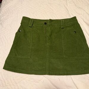 Green Corduroy Women's Skirt
